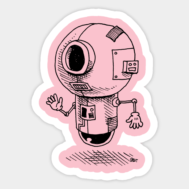 Floating-bot Sticker by awcomix